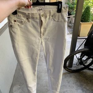 Hudson midrise white skinny jeans